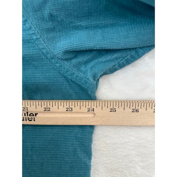 Teal Button-Up Women's Shirt - Picture 6 of 8